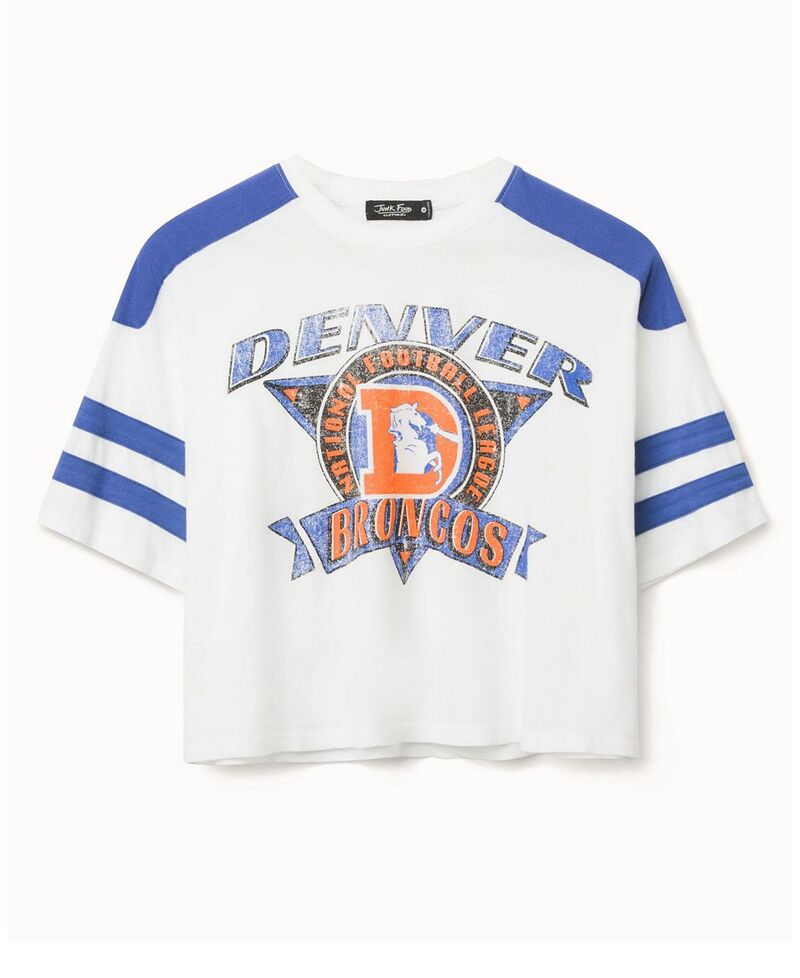 ジャンクフードクロージング レディース トップス プルオーバー Junk Food Clothing Women\u0027s NFL Denver Broncostriped Crop Tee Vintage White/Liberty 白いこと
