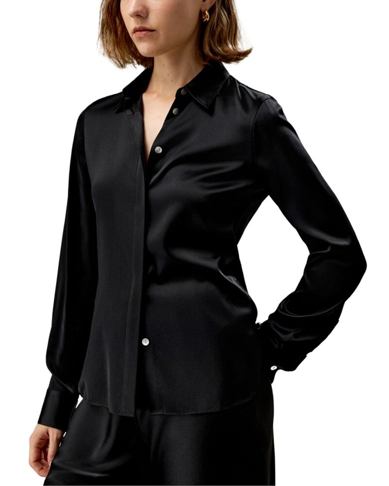 リリーシルク レディース トップス シャツ LILYSILK Elegant Silhouette Silk Shirt Black ブラック｜ReVida 店 33,020円