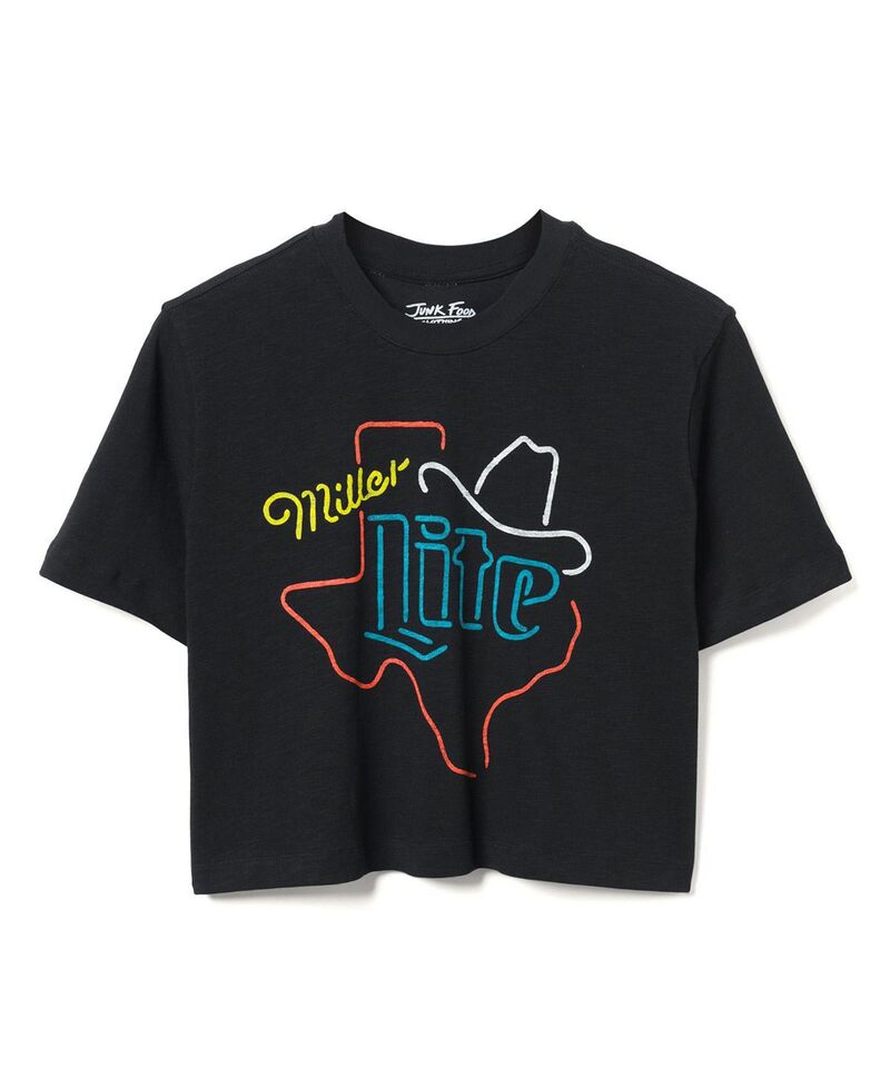 ジャンクフードクロージング レディース トップス Tシャツ モックネック Junk Food Clothing Women's Miller Litexas Mock Neck Crop Tee Black ブラック｜ReVida 店