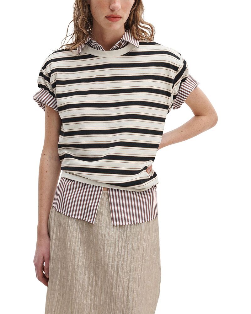 ラグアンドボーン レディース トップス プルオーバー プルオーバー rag \u0026 bone Kelly Stripe Boxy Jersey Tee - Exclusive Creamulti 皮膚軟化剤