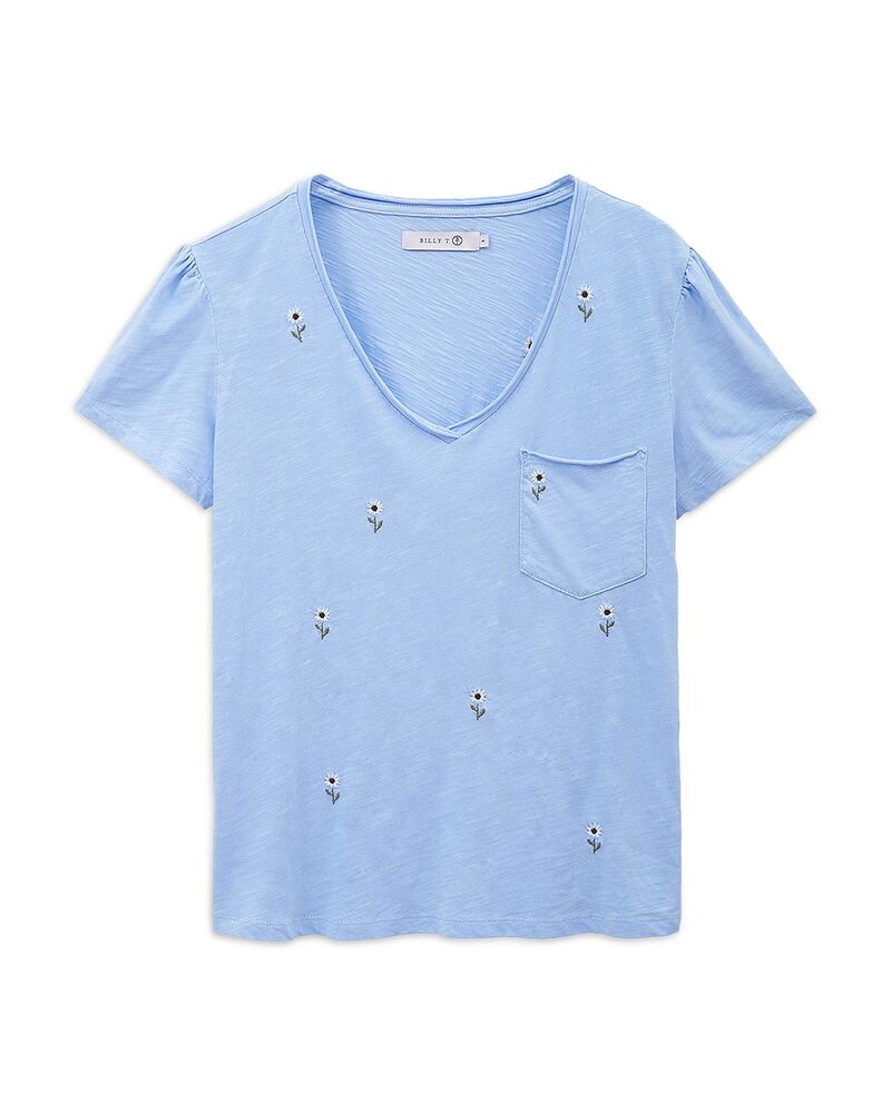ビリー T レディース トップス プルオーバー 刺しゅう Billy T Sweet Embroidered Puff Tee Windsurfer Blue 青色