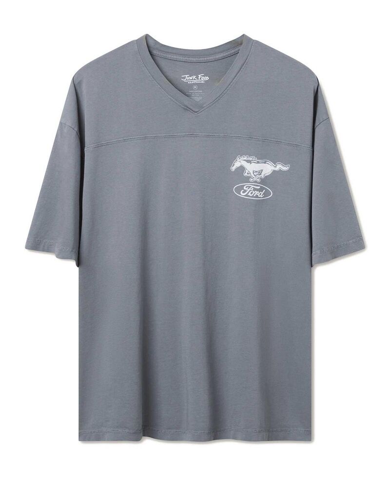 ジャンクフードクロージング レディース トップス Tシャツ ジャージー Junk Food Clothing Women's Ford Mustang Jersey Tee Deep Indigo インディゴ|ReVida 店