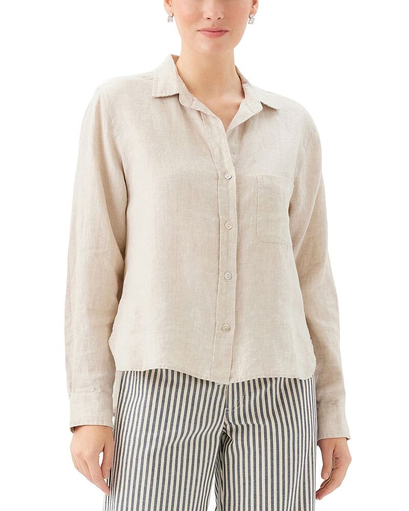 カレンケーン レディース トップス シャツ リネン Karen Kane Linen Shirt Oatmeal オートミール|ReVida 店