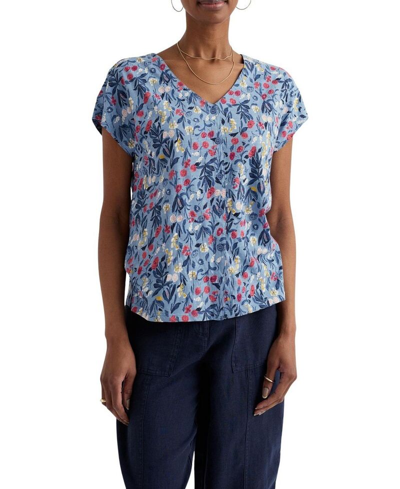 シーソルトコーンウォール レディース トップス プルオーバー Vのど首 プルオーバー Seasalt Cornwall Studio Glass V-Neck Jersey T-Shirt Spring Stemseascape Mix