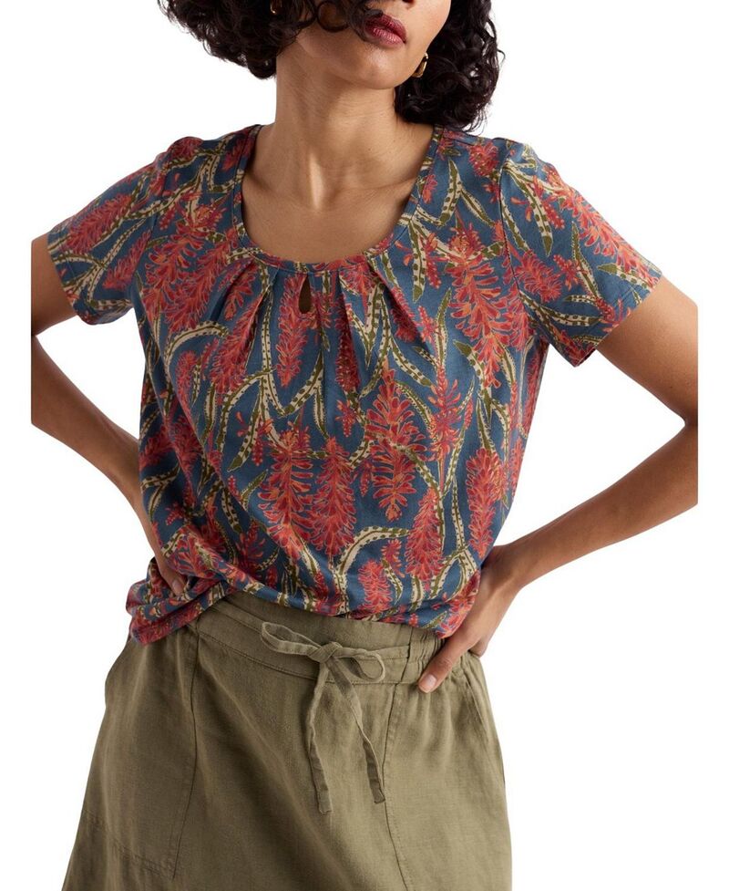 シーソルトコーンウォール レディース トップス プルオーバー プルオーバー Seasalt Cornwall Appletree Scoop Neck Jersey T-Shirt Red Hot Poker Dusk 赤いこと