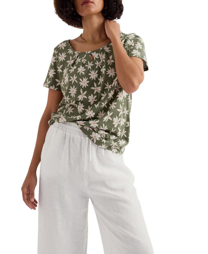 シーソルトコーンウォール レディース トップス プルオーバー プルオーバー Seasalt Cornwall Appletree Scoop Neck Jersey T-Shirtropic Bloom Cypress