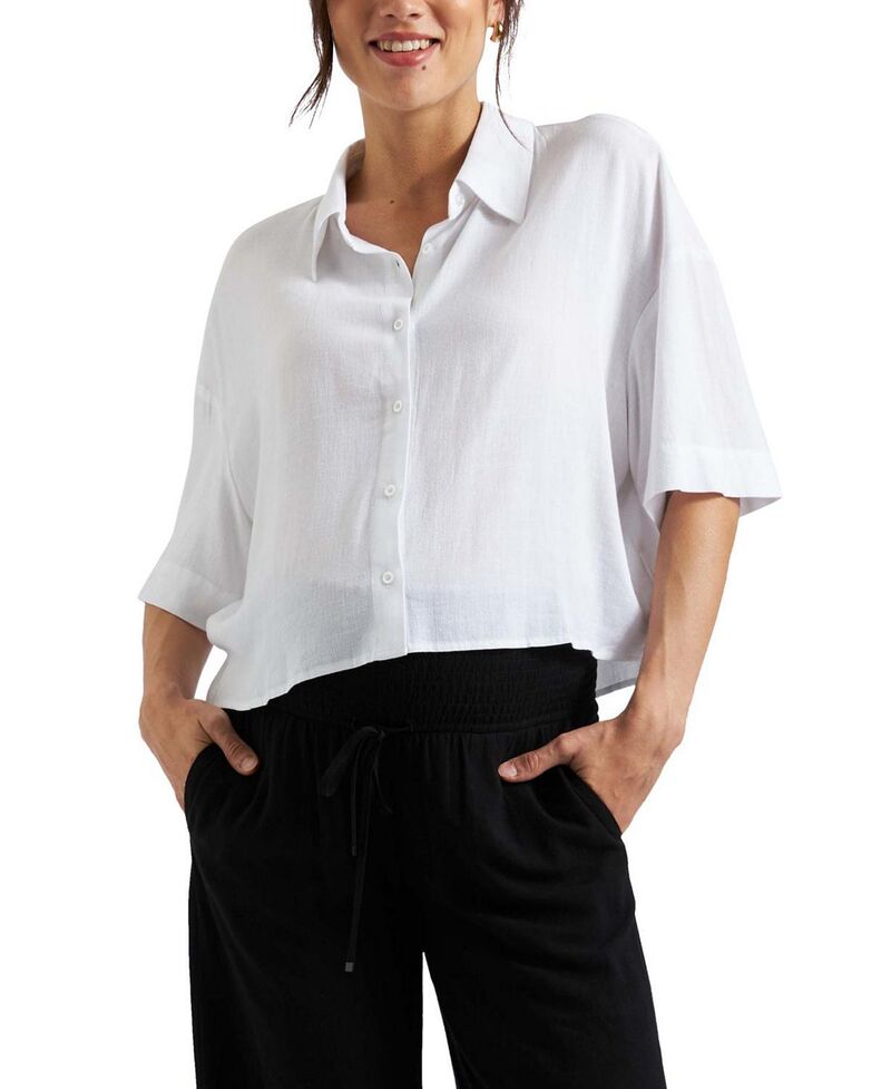 ライプマタニティ レディース トップス プルオーバー Ripe Maternity Farrah Crop Shirt White 白いこと