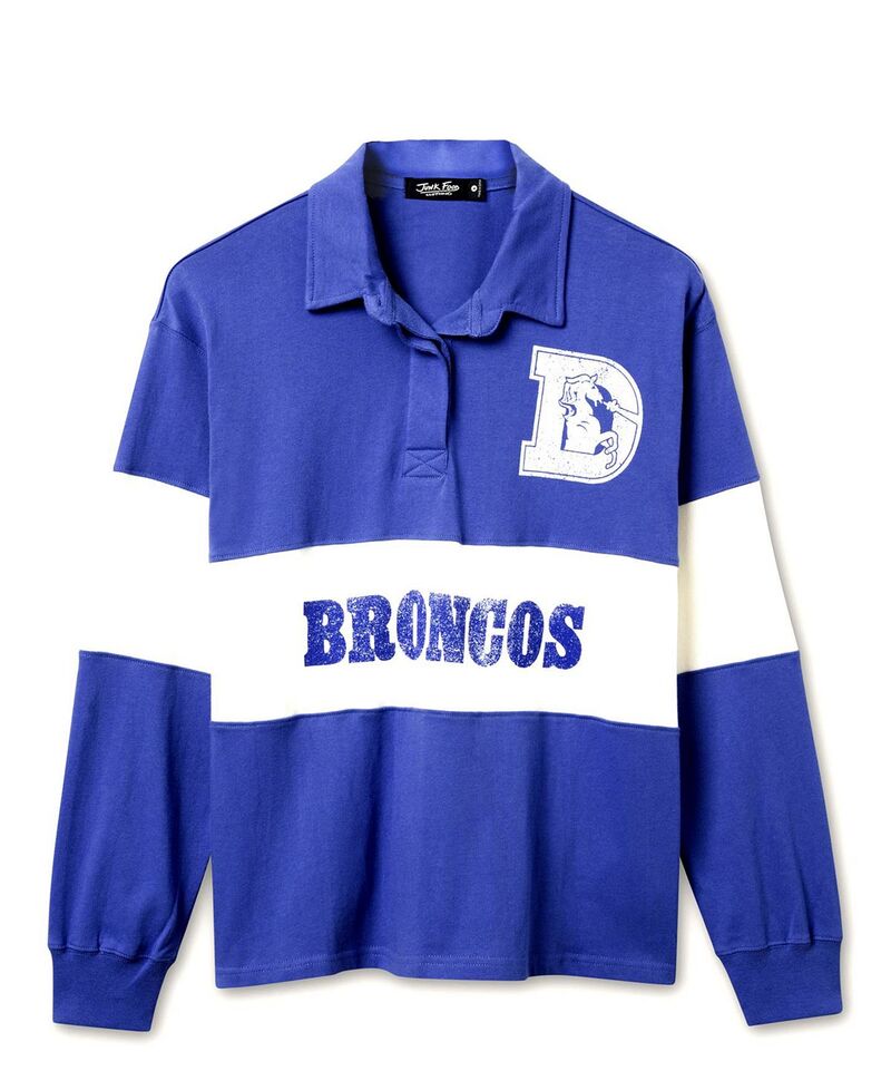 ジャンクフードクロージング レディース アウター 編み物・スウェーター Junk Food Clothing Women\u0027s NFL Denver Broncos Rugby Long Sleeve Sweater Liberty