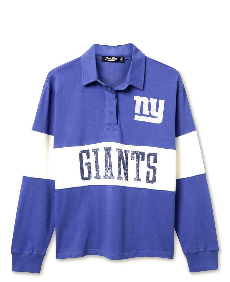 ジャンクフードクロージング レディース アウター 編み物・スウェーター Junk Food Clothing Women\u0027s NFL New York Giants Rugby Long Sleeve Sweater Liberty