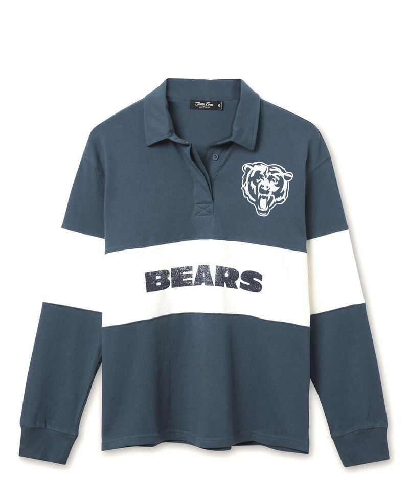 ジャンクフードクロージング レディース アウター 編み物・スウェーター Junk Food Clothing Women\u0027s NFL Chicago Bears Rugby Long Sleeve Sweater True Navy 米国海軍