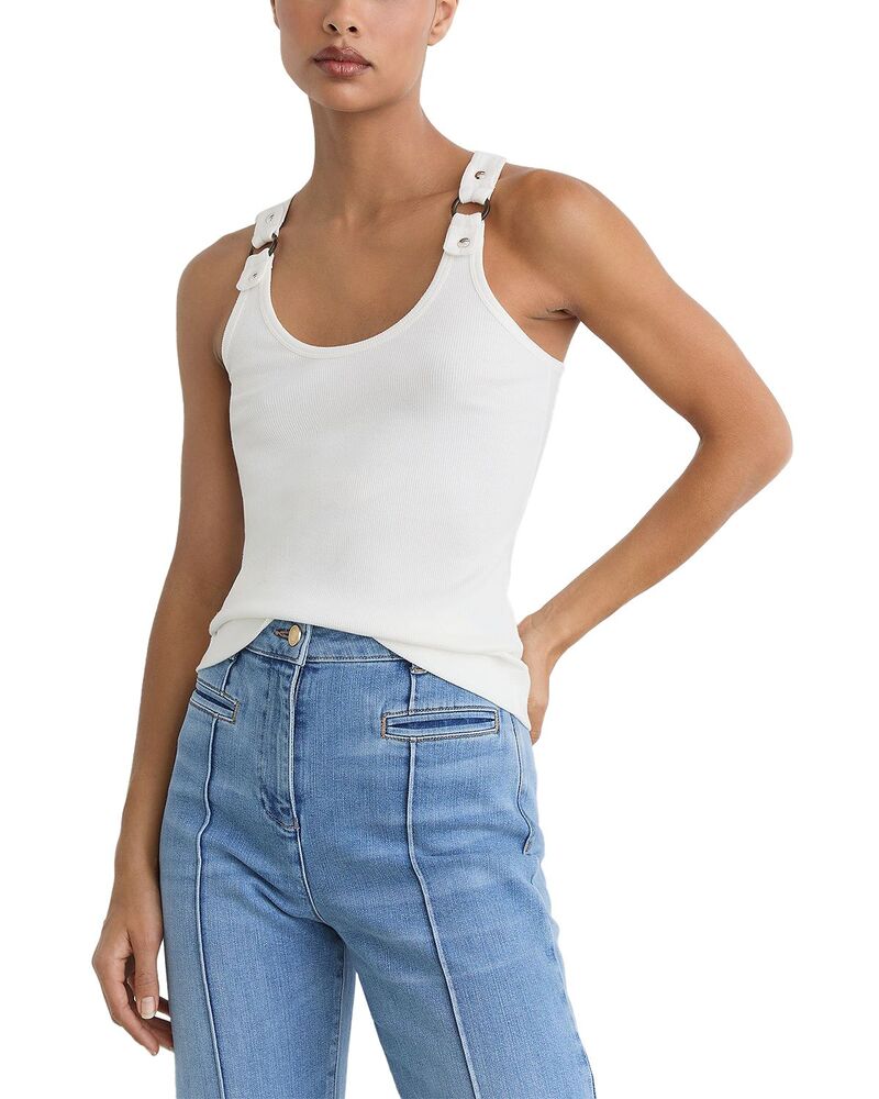 レイス レディース アウター 限りない リブニット REISS Bella Rib Knit Vest White 白いこと