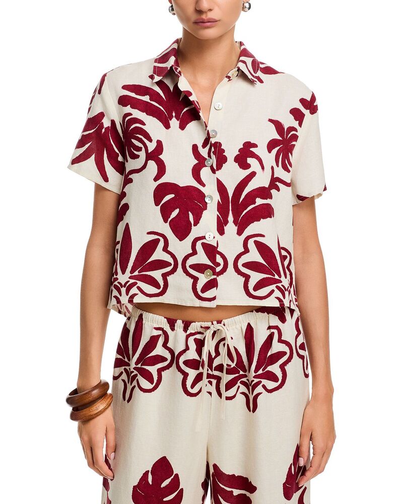ベラダール レディース トップス プルオーバー Bella Dahl Short Sleeve Camp Shirt Islandamask Print