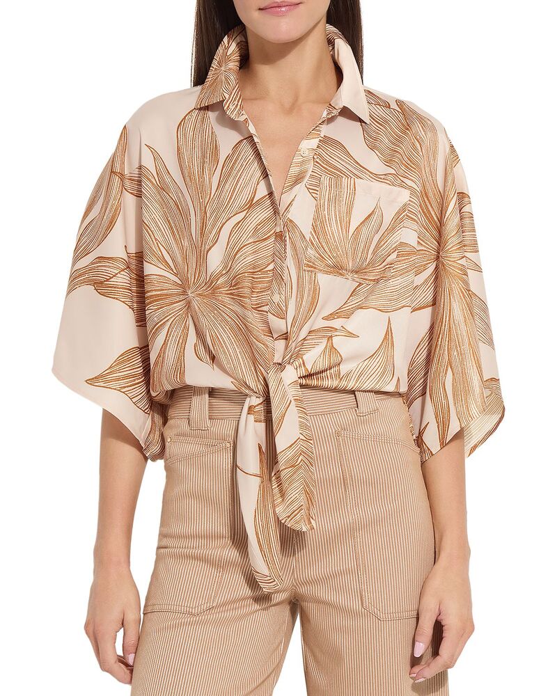 栗鼠 レディース トップス プルオーバー Lyss Nilza Tie Dolman Sleeve Shirt Sol De Sa