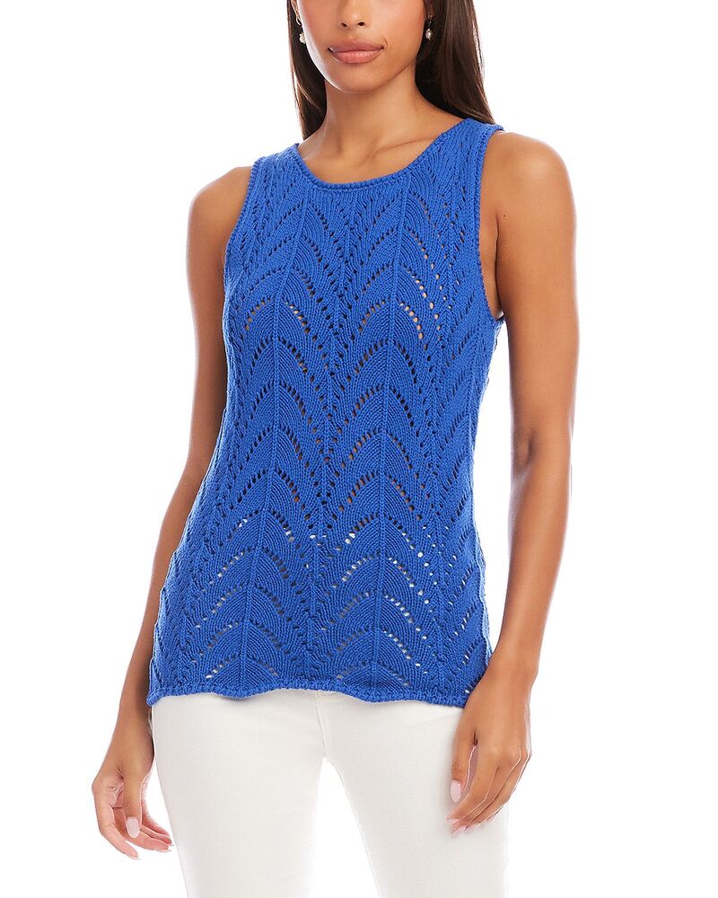カレンケーン レディース トップス タンクトップ セーター Karen Kane Crochet Sweater Tank Top Blu｜ReVida 店 28,470円