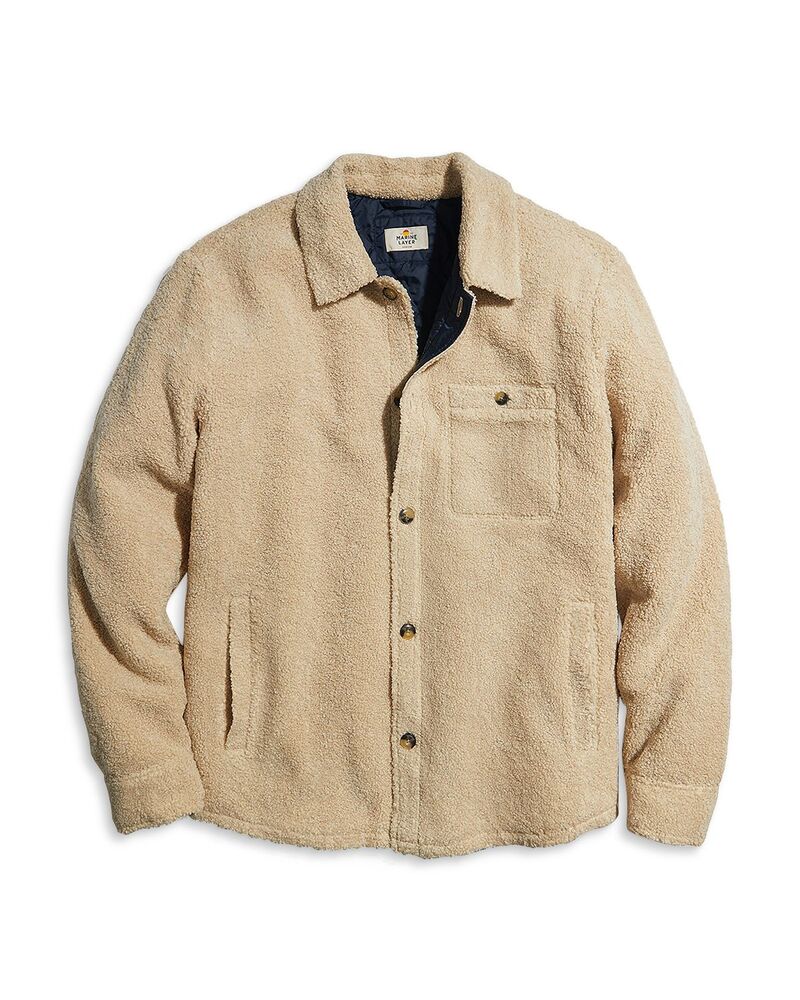 米国海兵隊員 度合い メンズ トップス プルオーバー Marine Layer Sherpa Overshirt Natural