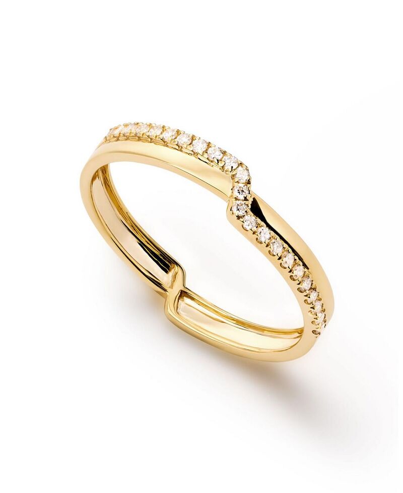 アナルイサ レディース アクセサリー リング Ana Luisa Solid Yellow Gold - Triple Lab Grown Diamond Elevate Ringold ゴールド|ReVida 店