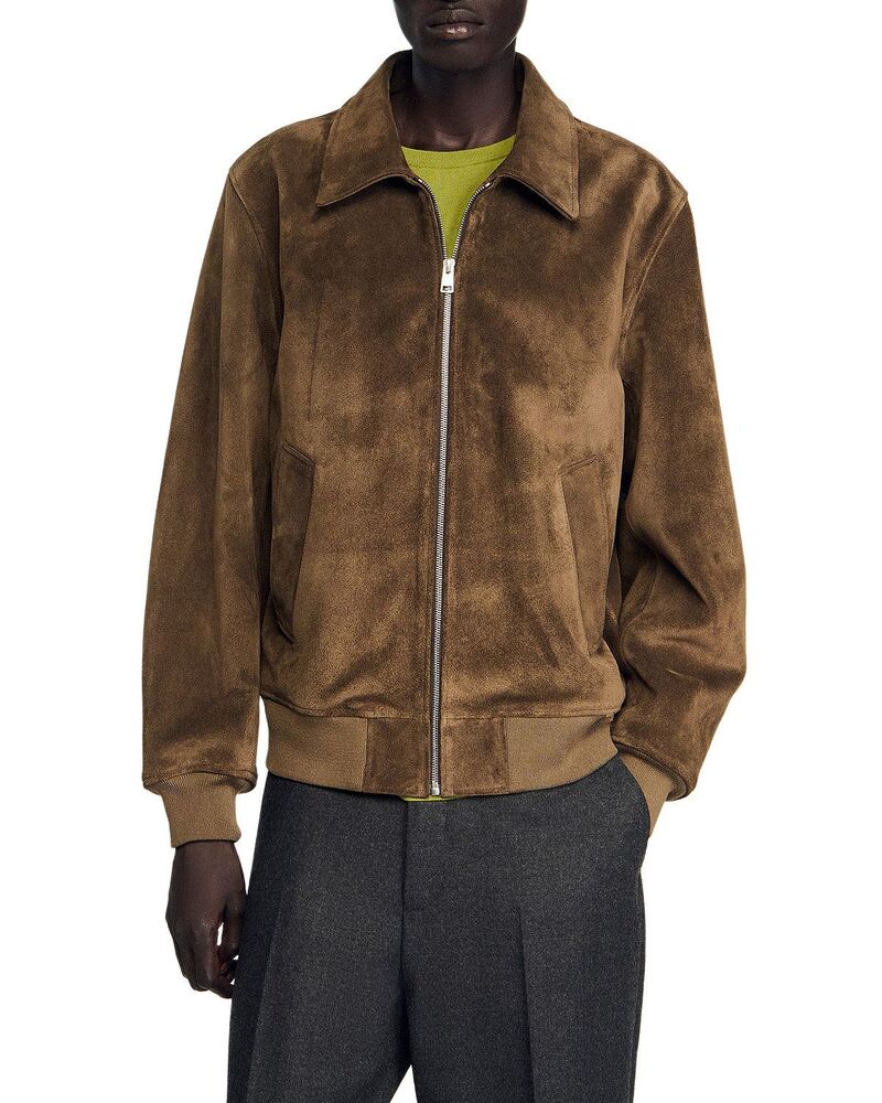 沙子ロ メンズ アウター 上衣・上衣 なめし革 Sandro Leather Jacket Caramel