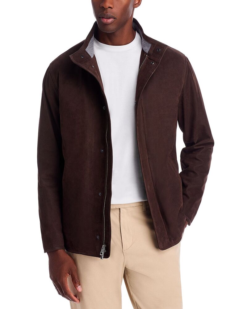 ピーター・鏡鑑 メンズ アウター 厚地の外套 なめし革 Peter Millar Norwalk Nubuck Leather Coat Espresso