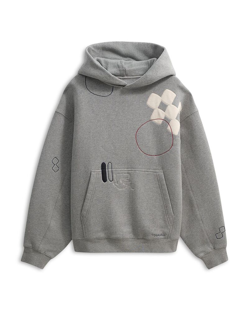 蝋涙英国の首都 メンズ アウター パーカー・スウェット 綿織物 刺しゅう Wax London Rydal Grey Doodlembroidered Loopback Cotton Hoodie Gray Multi 薄墨色