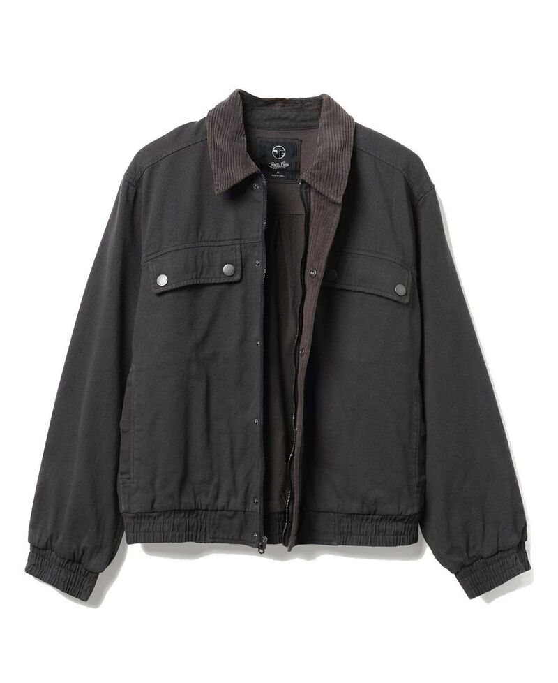 ジャンクフードクロージング メンズ アウター 上衣・上衣 ジーンズ Junk Food Clothing Unisex Denim Corded Collar Aviator Jacket Vintage Black 黒いこと