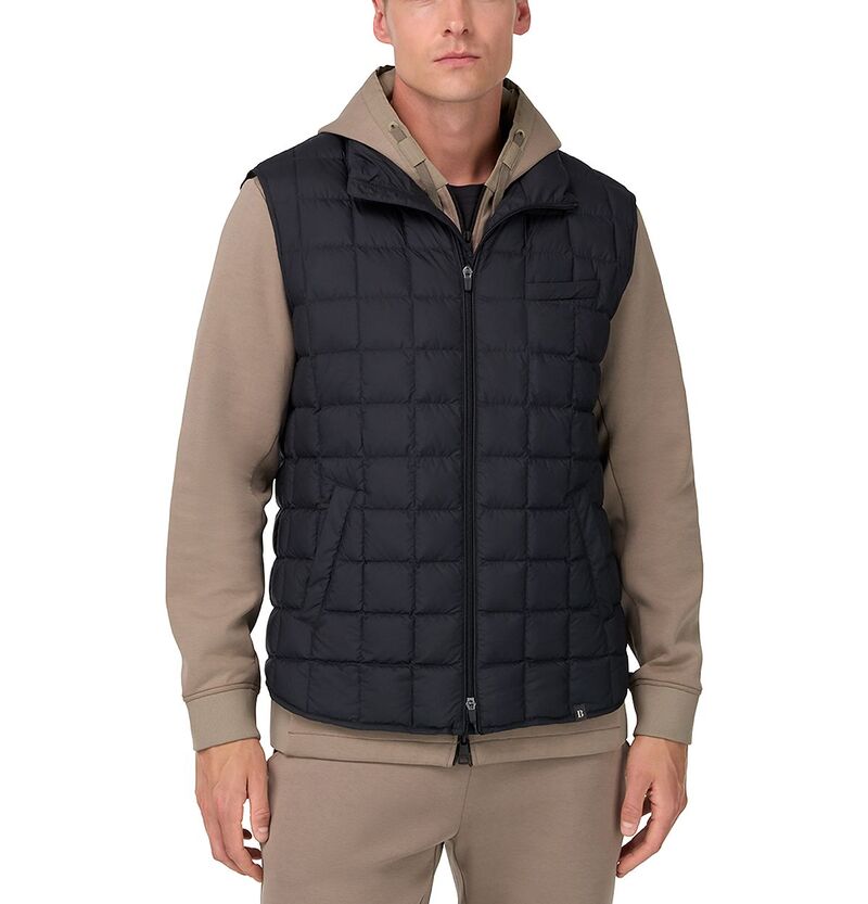 ボッジミラノ メンズ アンダーお召しもの ボクサーズボン下 落ちこむ ジレ グース Boggi Milano Gilet In Technical Fabric With Goose Downavy Blue 米国海軍