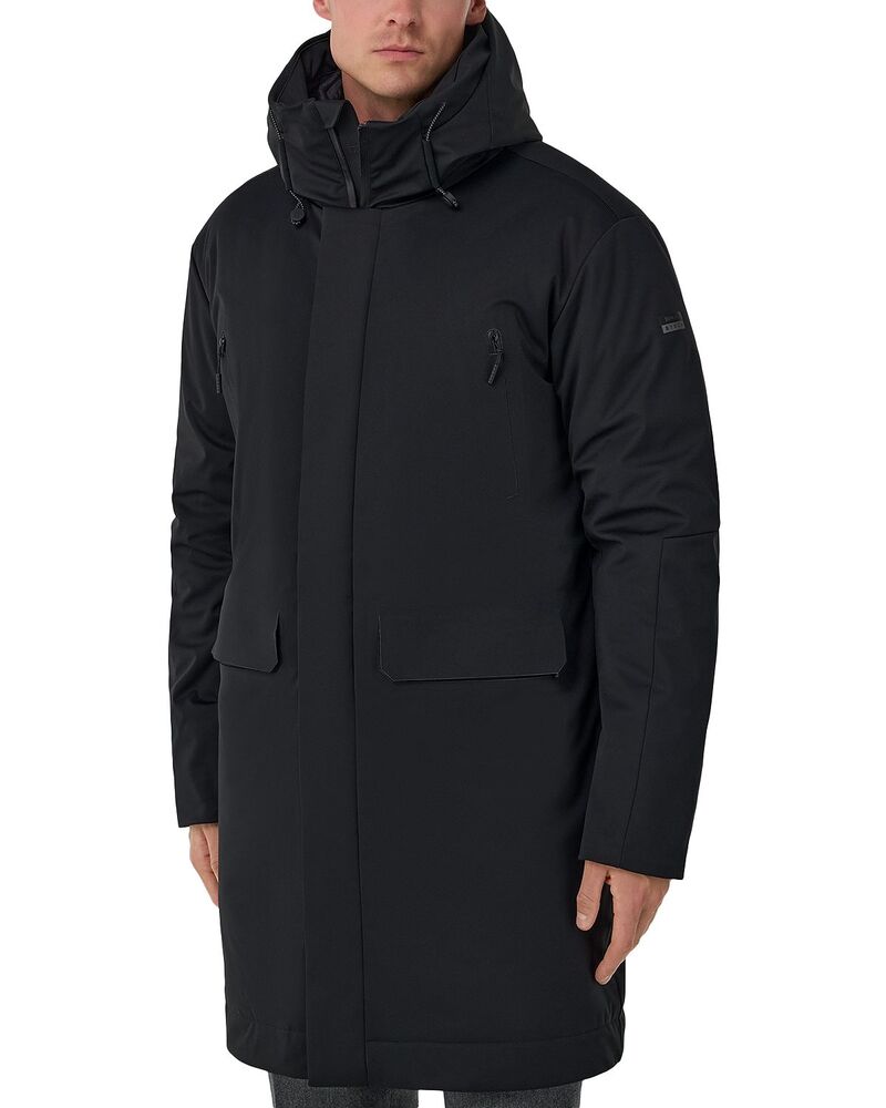 ボッジミラノ メンズ アウター 厚地の外套 Boggi Milano Padded Stretch Coat Black 黒いこと