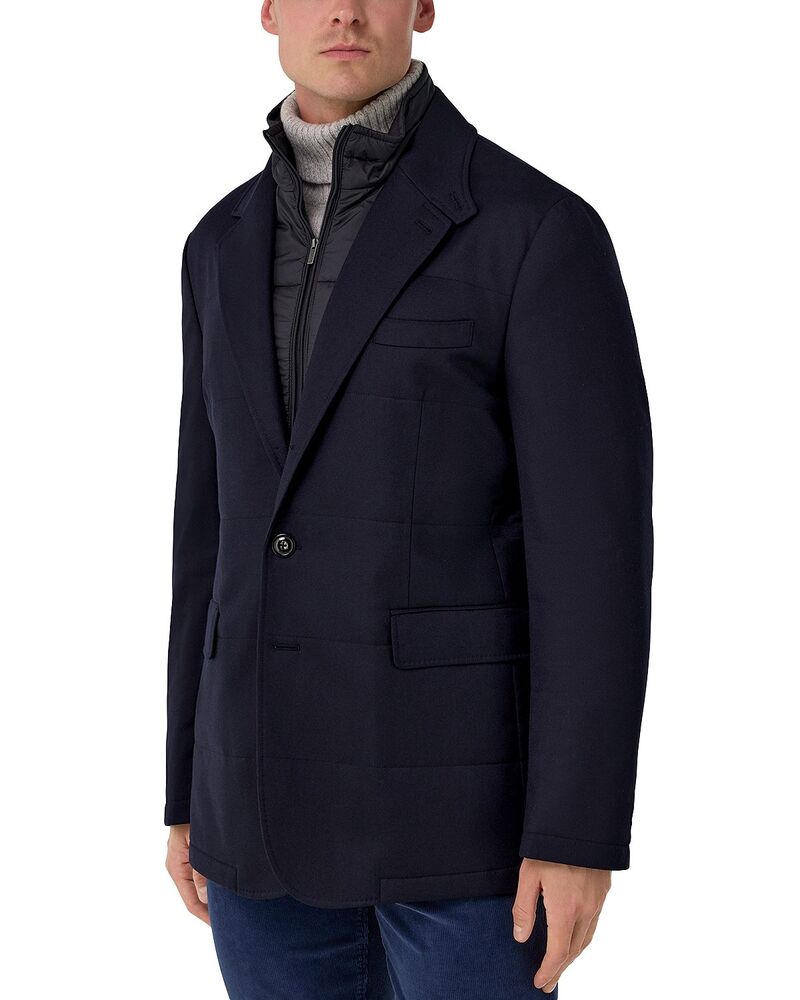 ボッジミラノ メンズ アウター 上衣・上衣 Boggi Milano Smart Flannel Removable Bib Jacket Navy Blue 米国海軍