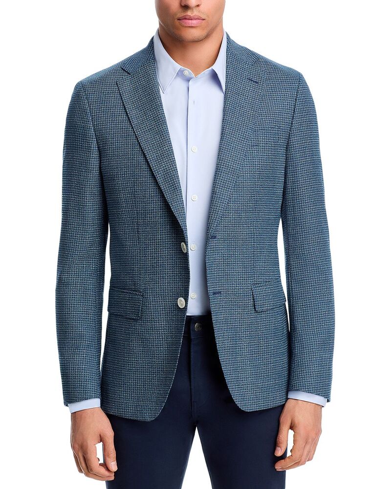 主任者 メンズ アウター 厚地の外套 か細い填まる BOSS Hutson Slim Fit Sportcoat Dark Blue 青色