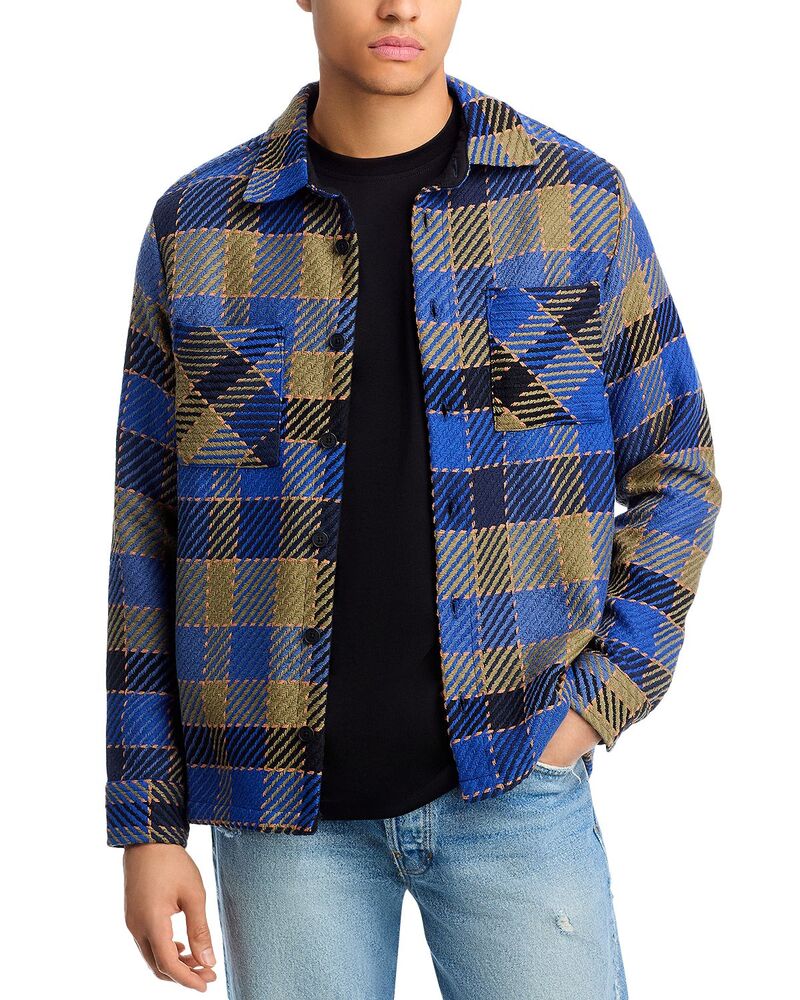 蝋涙英国の首都 メンズ トップス プルオーバー Wax London Whiting Pike Check Overshirt Blue/Khaki 青色