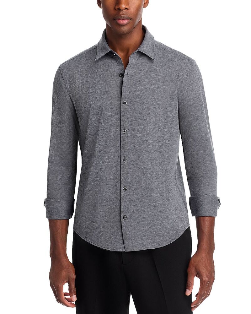フューゴ メンズ トップス プルオーバー か細い填まる 名取り草落ちこむ HUGO Ermo Slim Fit Button Down Shirt Charcoal 濃灰色