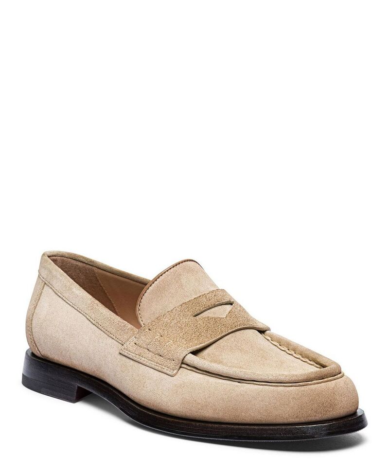 サントーニ レディース シューズ スリッポン・ローファー スエードクロス Santoni Women\u0027suede Penny Loafer Black 黒いこと