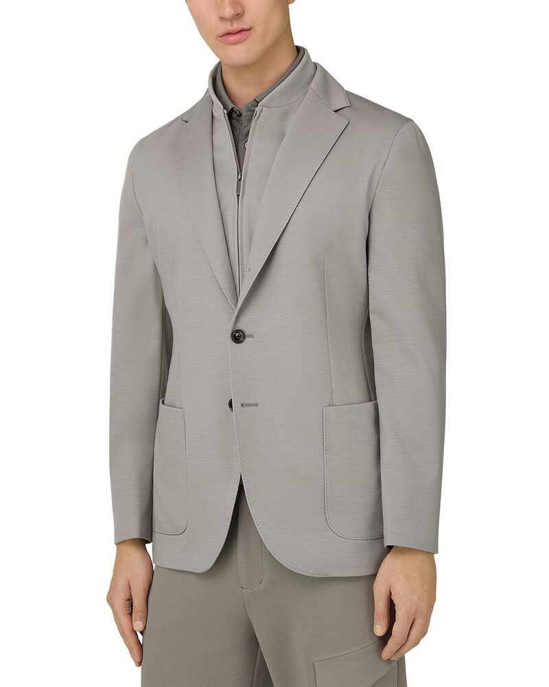 ボッジミラノ メンズ アウター 上衣・上衣 汗水 羊毛 プルオーバー Boggi Milano Wool Sweatshirt Jacket Grey 薄墨色