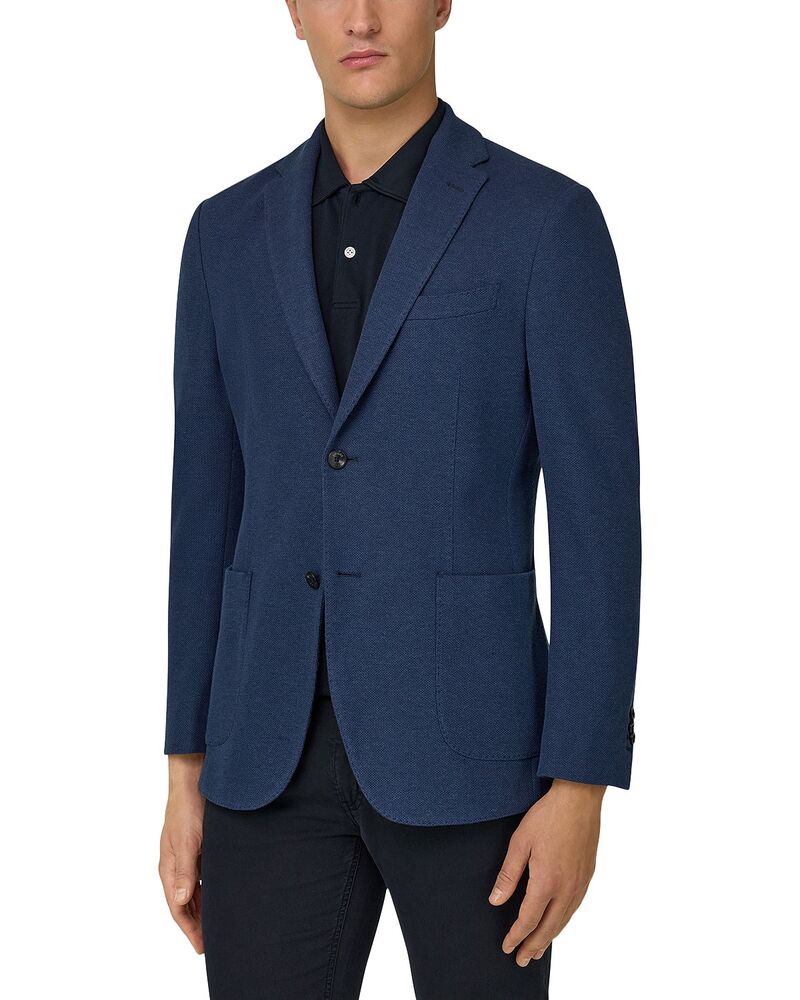 ボッジミラノ メンズ アウター 上衣・上衣 レギュラー填まる 縮緬 スポーツジャケット Boggi Milano Regular Fit Micro Texture Crepe Blazer Medium Blue 青色