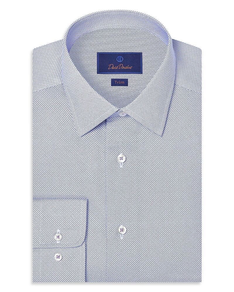 デイビッドドナヒュー メンズ トップス プルオーバー 刷り上げる Davidonahue Trim Fit Neat Print Dresshirt Lilac 紫はしどい