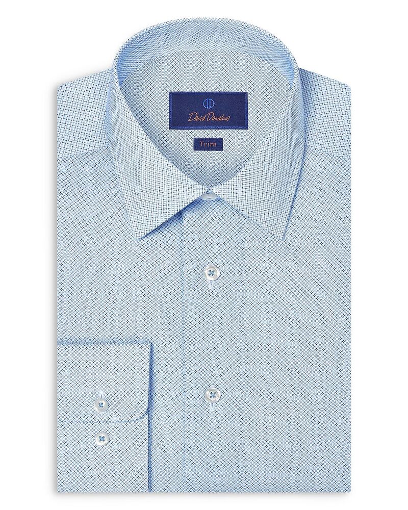 デイビッドドナヒュー メンズ トップス プルオーバー 刷り上げる Davidonahue Trim Fit Neat Print Dresshirt Sky