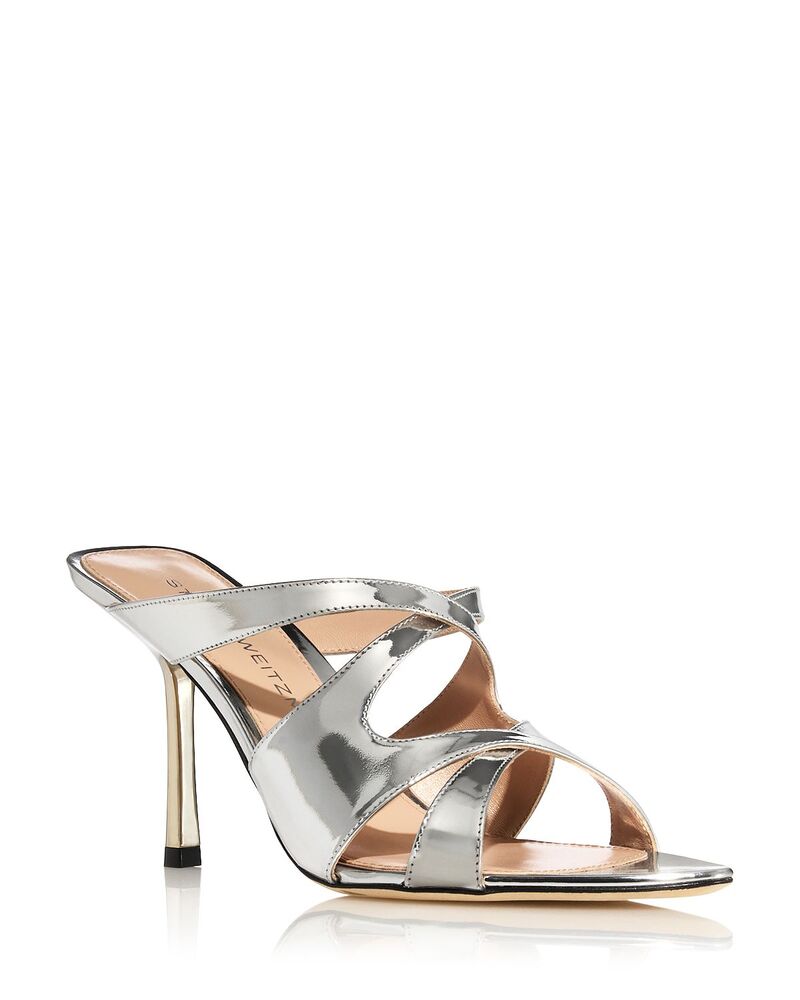 スチュアート ワイツマン レディース シューズ サンダル Stuart Weitzman Women's Rubie 85 Slide Sandalsilver シルバー｜ReVida 店