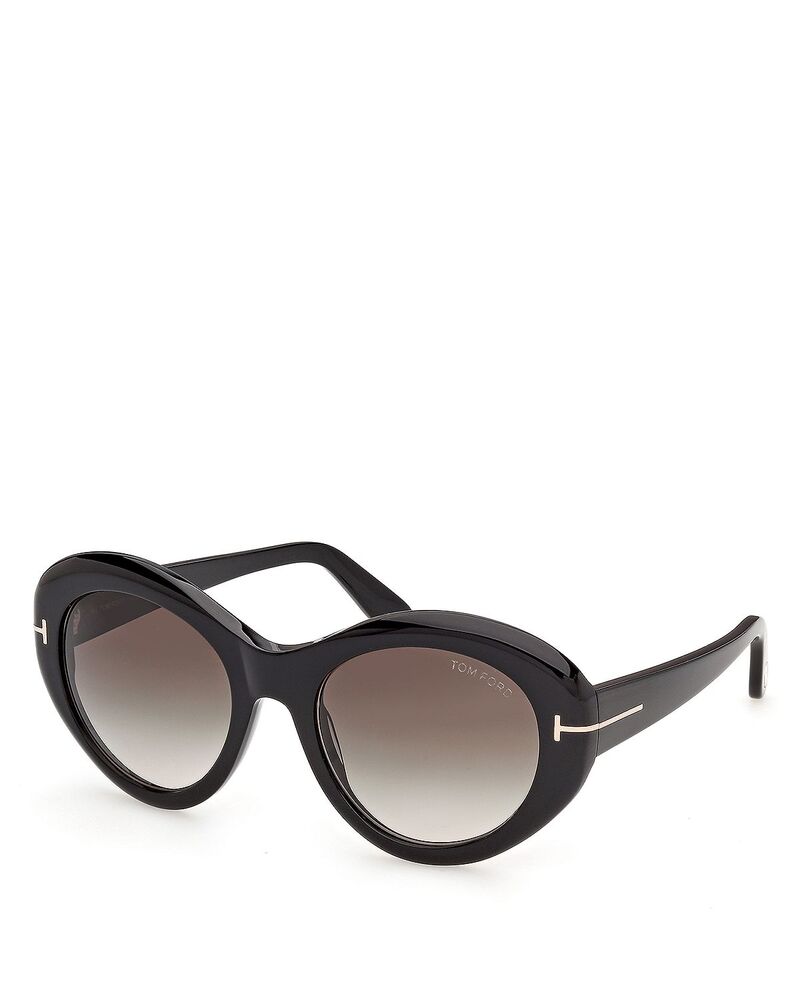 トム・ジェラルド・r・フォード レディース 佩び物 サングラス・アイウェア Tom Ford Cat Eye Sunglasses 54粍 Shiny Black/Gradient Smoke 黒いこと