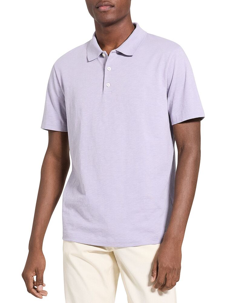 行動論理 メンズ トップス スポーツシャツ 綿織物 Theory Bron Polo インチ Cosmoslub Cotton Gray Lilac 薄墨色
