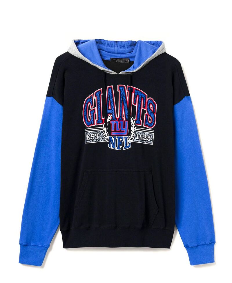 ジャンクフードクロージング メンズ アウター パーカー・スウェット Junk Food Clothing Unisex NFL New York Giants Tri Color Block Hoodie Midnight/Liberty/Heather Grey 薄墨色