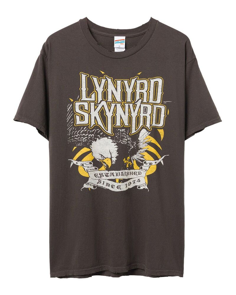 ジャンクフードクロージング メンズ トップス Tシャツ Junk Food Clothing Unisex Lynyrd Skynyrd Since 1974 Flea Marketee Coffee コーヒー｜ReVida 店