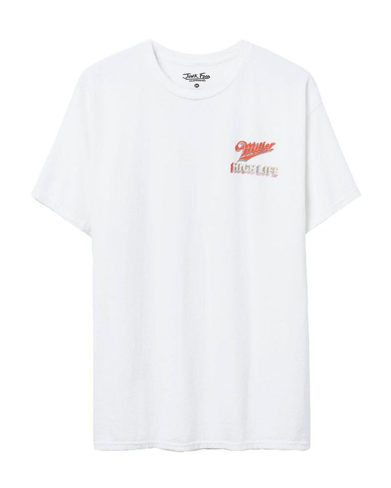 ジャンクフードクロージング メンズ トップス Tシャツ Junk Food Clothing Unisex Miller High Life Waterfall Flea Marketee White ホワイト｜ReVida 店