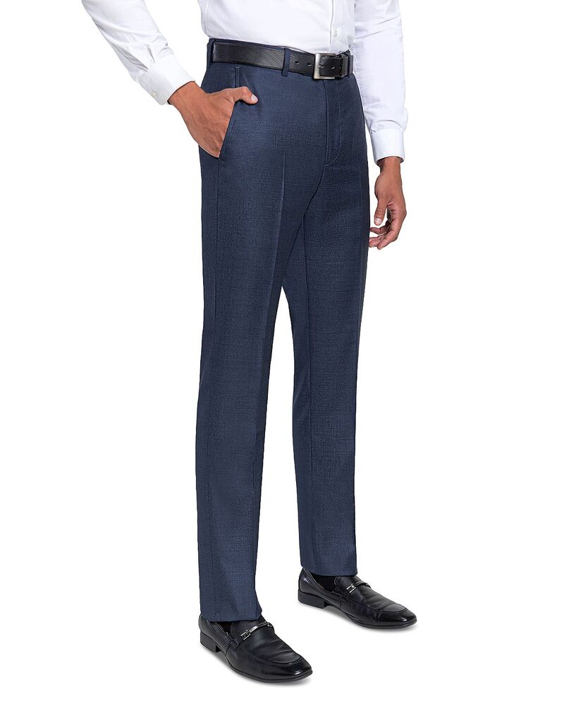 サントレッリ メンズ ボトムス 心地よいズボン下 レギュラー填まる 羊毛 Santorelli Loro Piana Wool Regular Fit Dress Pants Blue Multi 青色