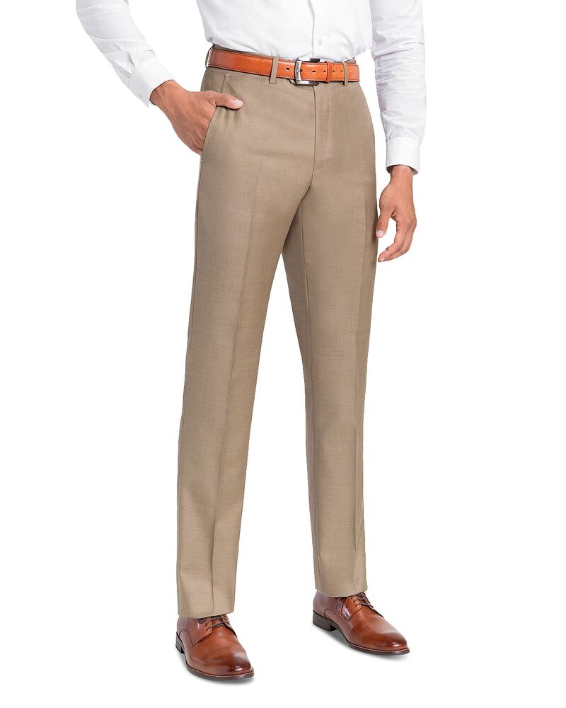 サントレッリ メンズ ボトムス 心地よいズボン下 レギュラー填まる 羊毛 Santorelli Loro Piana Wool Regular Fit Dress Pants Tan タン
