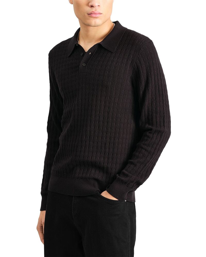 蝋涙英国の首都 メンズ アウター 編み物・スウェーター スポーツシャツ Wax London Oban Polo Sweater Black 黒いこと