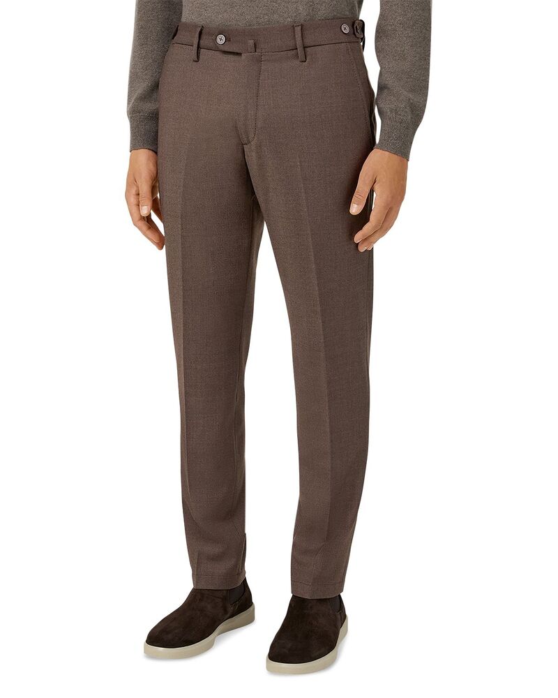 ボッジミラノ メンズ ボトムス 心地よいズボン下 Boggi Milano Stretch Flannel Pants Brown 赤銅色