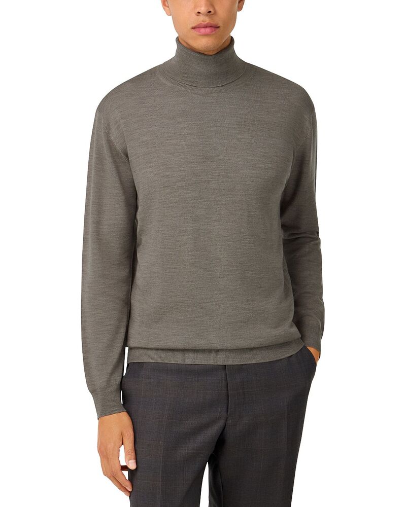 ボッジミラノ メンズ アウター ニット・セータートルネック 羊毛 Boggi Milano Extra Fine Merino Wool Turtleneck Sweater Taupe トープ