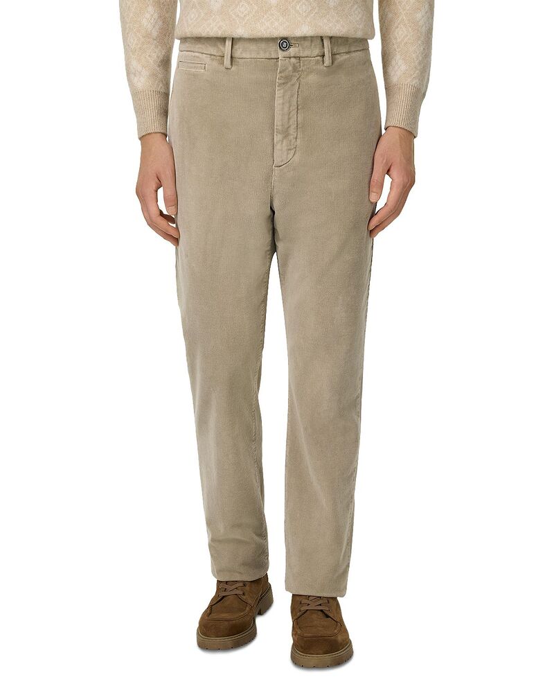 ボッジミラノ メンズ ボトムス 心地よいズボン下 コール天 Boggi Milano Corduroy Stretch Pants Beige ベージュ