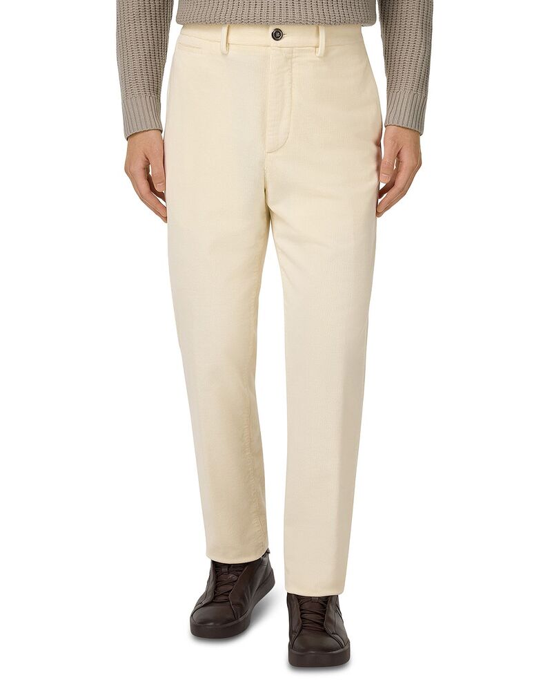 ボッジミラノ メンズ ボトムス 心地よいズボン下 コール天 Boggi Milano Corduroy Stretch Pants Cream 皮膚軟化剤