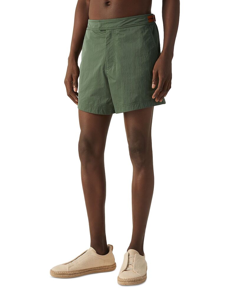 ゼニア メンズ 水泳着 二分の一ズボン下・さる股引き ZEGNA Road Brand Mark Rio Swim Trunks Pine Green 緑であること