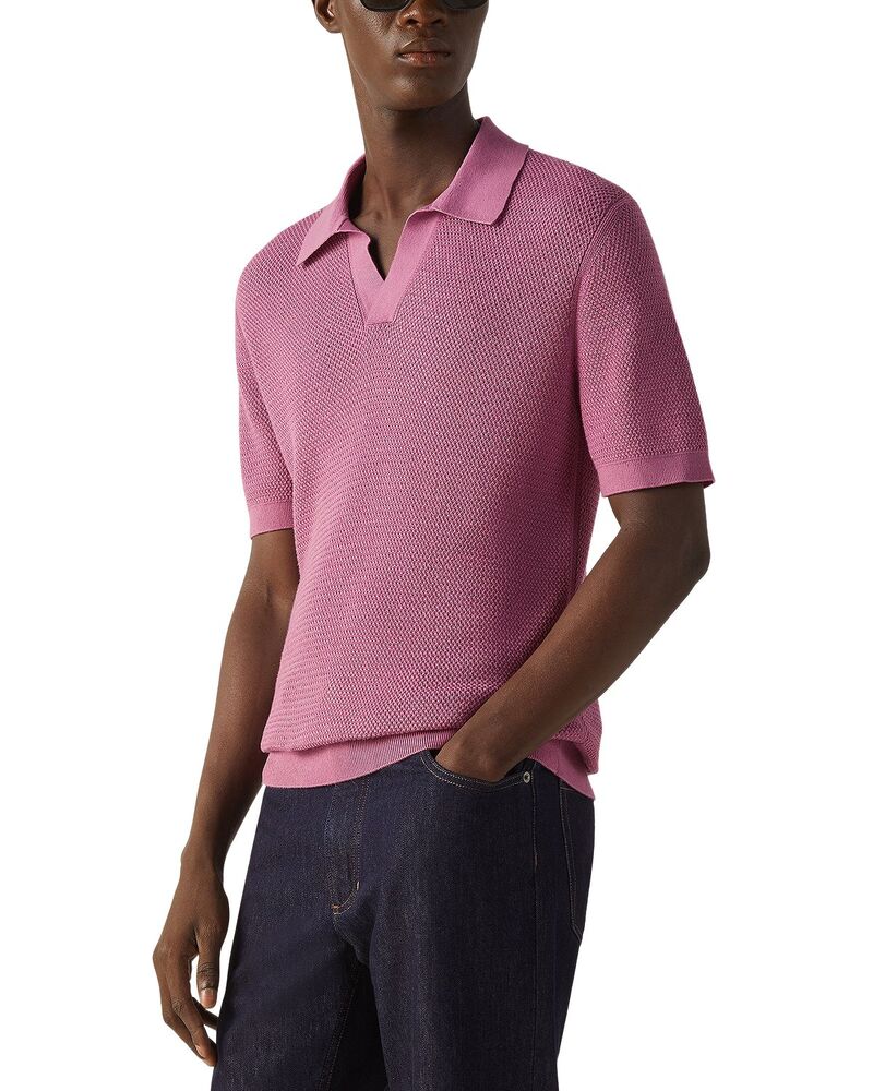 ゼニア メンズ トップス スポーツシャツ 綿織物 ZEGNA Premium Cotton Polo Shirt Pink サクラ色